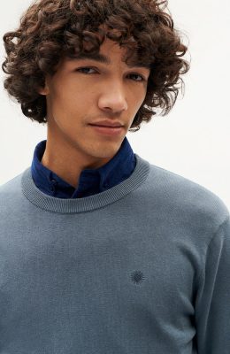 Thinking MU Herren vegan Pullover Orlando Knit Sea Grau