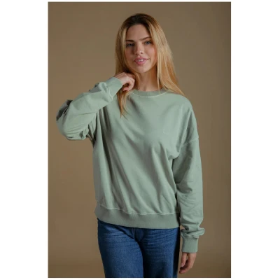 Trendsplant Damen vegan Pullover Oversized Essential Pigment Reseda GrÃ¼n