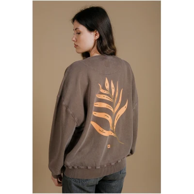 Trendsplant Damen vegan Pullover Oversized Pigment Palmeral Desert Palm