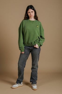 Trendsplant Damen vegan Pullover Oversized Pigment Washingtonia Pinnas GrÃ¼n