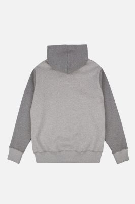 Trendsplant Herren vegan Hoodie Omega College Button Up Light Heather Grey