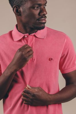 Trendsplant Herren vegan Poloshirt Alcalali Pink Blossom