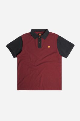 Trendsplant Herren vegan Poloshirt Color Block Burgundy