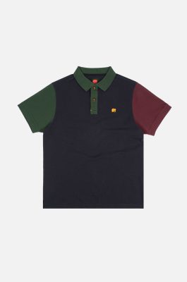 Trendsplant Herren vegan Poloshirt Color Block Trendsplant Blau