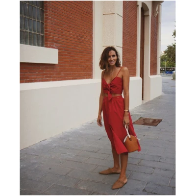 Vanilla Sand Damen vegan Rock High Waist Comporta Rot