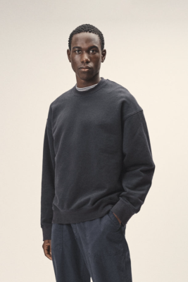 WOTE Herren vegan Ãœbergroßes Sweatshirt Dunkelblau