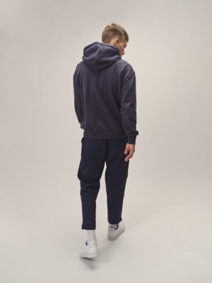 WOTE Herren vegan Kapuzen-Sweatshirt Dunkelblau