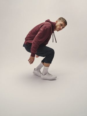WOTE Herren vegan Kapuzen-Sweatshirt Dunkelrot