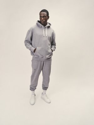 WOTE Herren vegan Kapuzen-Sweatshirt Grau-Melange
