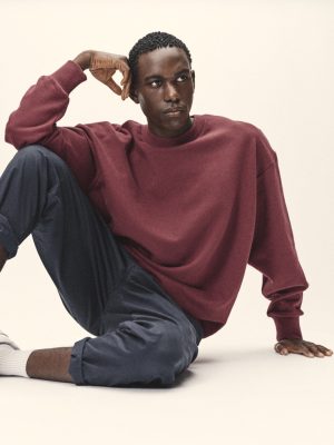 WOTE Herren vegan Sweatshirt In Ãœbergröße Dunkelrot