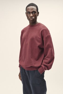 WOTE Herren vegan Sweatshirt In Ãœbergröße Dunkelrot