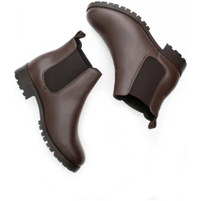 Will's Vegan Store Damen vegan Chelsea Boots Luxe Deep Tread Dunkelbraun