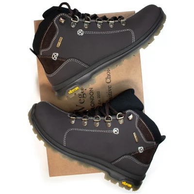 Will's Vegan Store Damen vegan Damen Trek Stiefel Wvsport Corvara Dunkelbraun