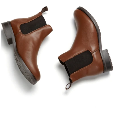 Will's Vegan Store Damen vegan Luxe Smart Chelsea Boots Kastanie