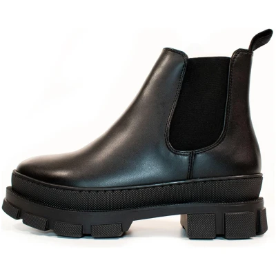 Will's Vegan Store Damen vegan Luxe Track Sole Chelsea Boots Schwarz