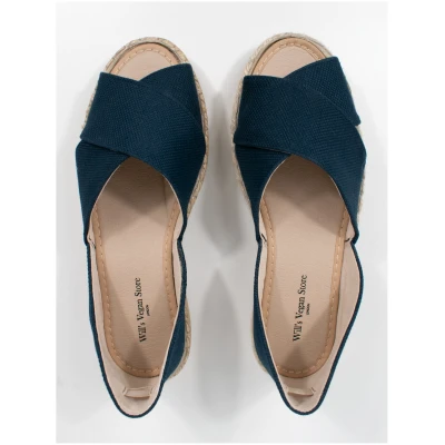Will's Vegan Store Damen vegan Sandalen Espadrilles Marine Segeltuch