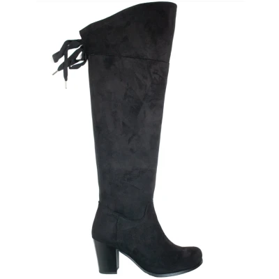 Will's Vegan Store Damen vegan Stiefel Over The Knee Schwarz