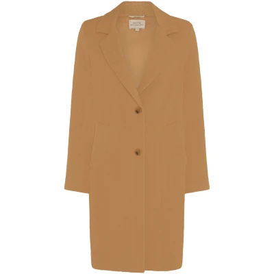 Will's Vegan Store Damen vegan Strukturierter Mantel Aus Veganer Wolle Camel