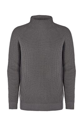 Will's Vegan Store Herren vegan Pullover Stehkragen Dunkelgrau