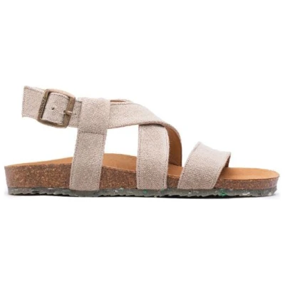 Zouri Damen vegan Sandalen Sand Leinen Beige