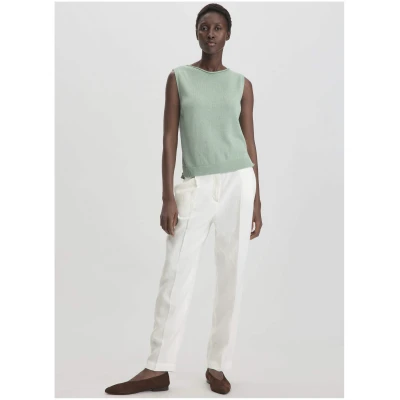 hessnatur Damen Hose Straight Leg Relaxed aus Leinen - weiß - Größe 34