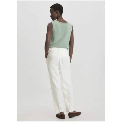 hessnatur Damen Hose Straight Leg Relaxed aus Leinen - weiß - Größe 34