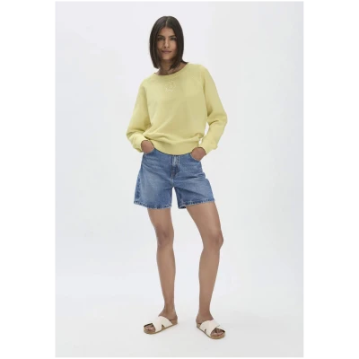 hessnatur Damen Sweatshirt Oversize aus Bio-Baumwolle - gelb - Größe L