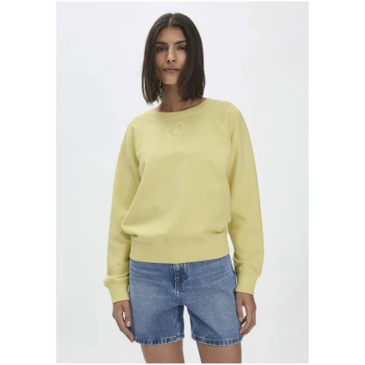 hessnatur Damen Sweatshirt Oversize aus Bio-Baumwolle - gelb - Größe L