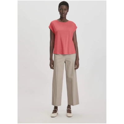hessnatur Damen T-Shirt Oversize aus TENCEL™ Lyocell mit Bio-Baumwolle - rot - Größe L