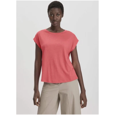 hessnatur Damen T-Shirt Oversize aus TENCEL™ Lyocell mit Bio-Baumwolle - rot - Größe L