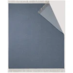 hessnatur Doubleface Plaid TOSID aus Bio-Lambswool - blau - Größe 130x180 cm