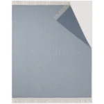 hessnatur Doubleface Plaid TOSID aus Bio-Lambswool - blau - Größe 130x180 cm
