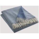 hessnatur Doubleface Plaid TOSID aus Bio-Lambswool - blau - Größe 130x180 cm