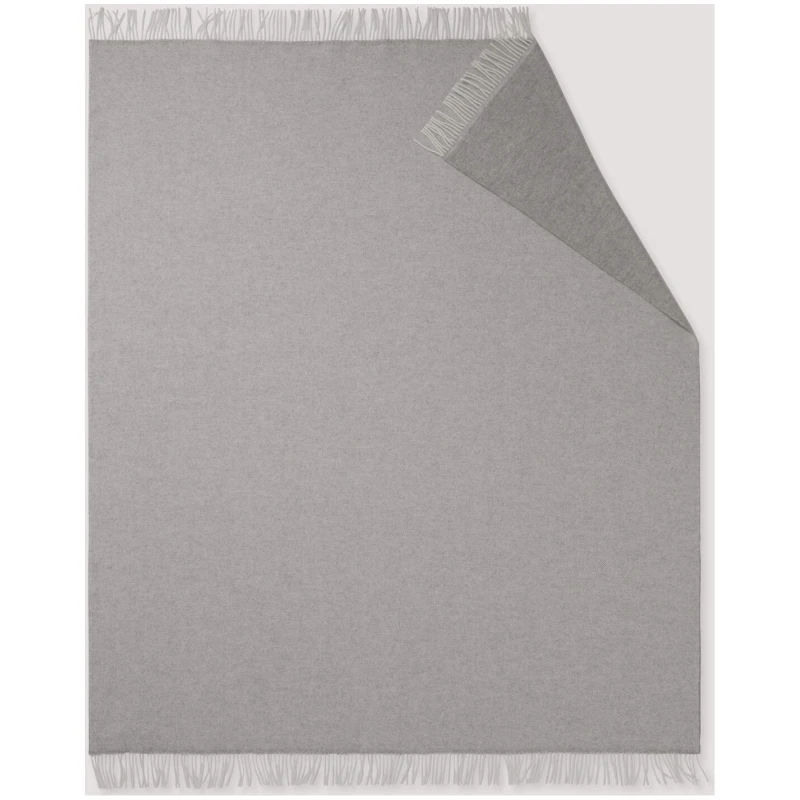 hessnatur Doubleface Plaid TOSID aus Bio-Lambswool - grau - Größe 130x180 cm