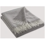 hessnatur Doubleface Plaid TOSID aus Bio-Lambswool - grau - Größe 130x180 cm