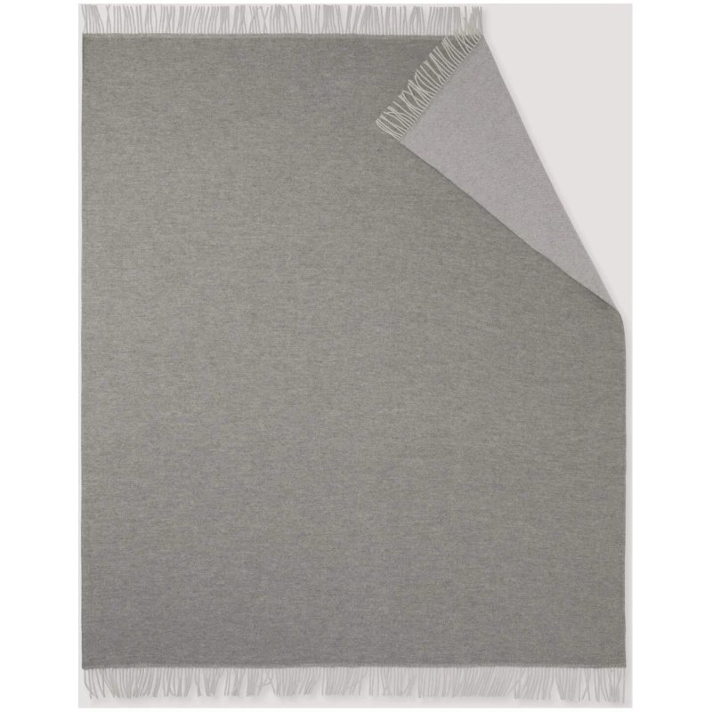 hessnatur Doubleface Plaid TOSID aus Bio-Lambswool - grau - Größe 130x180 cm