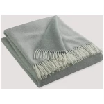 hessnatur Doubleface Plaid TOSID aus Bio-Lambswool - grün - Größe 130x180 cm