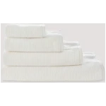 hessnatur Frottier Handtuch Rippstruktur aus Bio-Baumwolle - weiß - Größe 30x50 cm