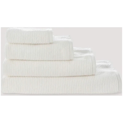 hessnatur Frottier Handtuch Rippstruktur aus Bio-Baumwolle - weiß - Größe 30x50 cm