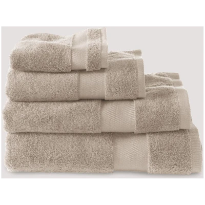 hessnatur Frottier Handtuch aus Bio-Baumwolle - beige - Größe 100x180 cm