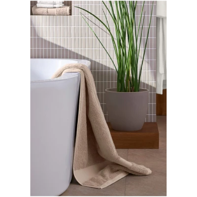 hessnatur Frottier Handtuch aus Bio-Baumwolle - beige - Größe 100x180 cm