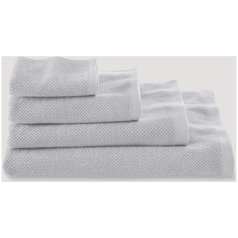 hessnatur Frottier-Handtuch mit Struktur aus Bio-Baumwolle - grau - Größe 30x50 cm