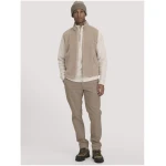 hessnatur Herren Fleece Troyer Relaxed aus Bio-Baumwolle - beige - Größe 46