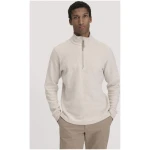 hessnatur Herren Fleece Troyer Relaxed aus Bio-Baumwolle - beige - Größe 46