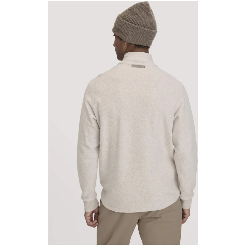 hessnatur Herren Fleece Troyer Relaxed aus Bio-Baumwolle - beige - Größe 46