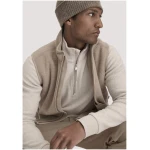 hessnatur Herren Fleece Troyer Relaxed aus Bio-Baumwolle - beige - Größe 46