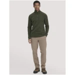 hessnatur Herren Fleece Troyer Relaxed aus Bio-Baumwolle - grün - Größe 46
