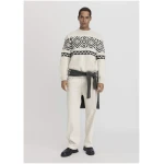 hessnatur Herren Pullover Jacquard aus Schurwolle - natur - Größe 50