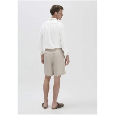 hessnatur Herren Shorts Relaxed aus Bio-Baumwolle mit Leinen - beige - Größe 31