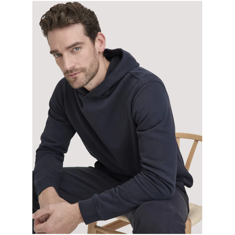 hessnatur Herren Sweathoodie Relaxed aus Bio-Baumwolle - blau - Größe 46